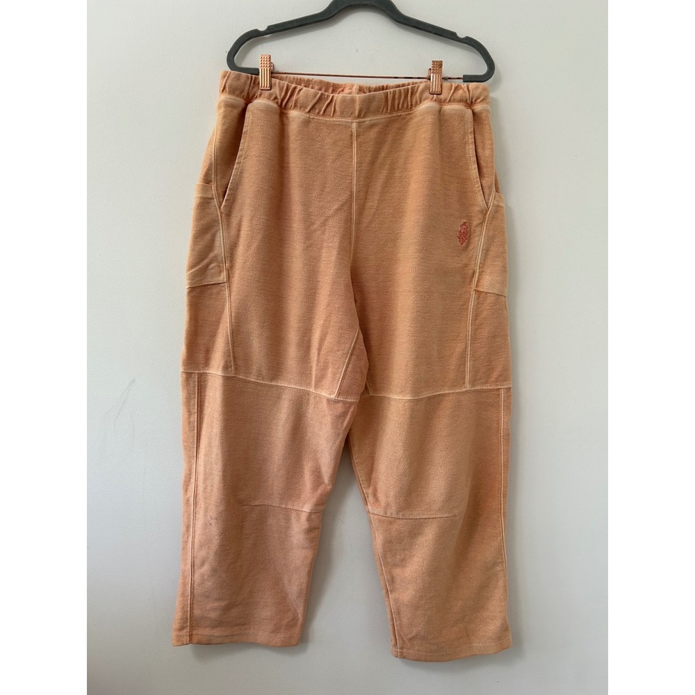 Free People Movement Orange Barrel Score Card Cotton Wide Leg Crop Sweatpants L